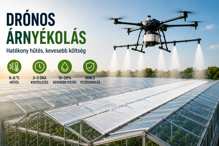 Drónos árnyékolás üvegházban